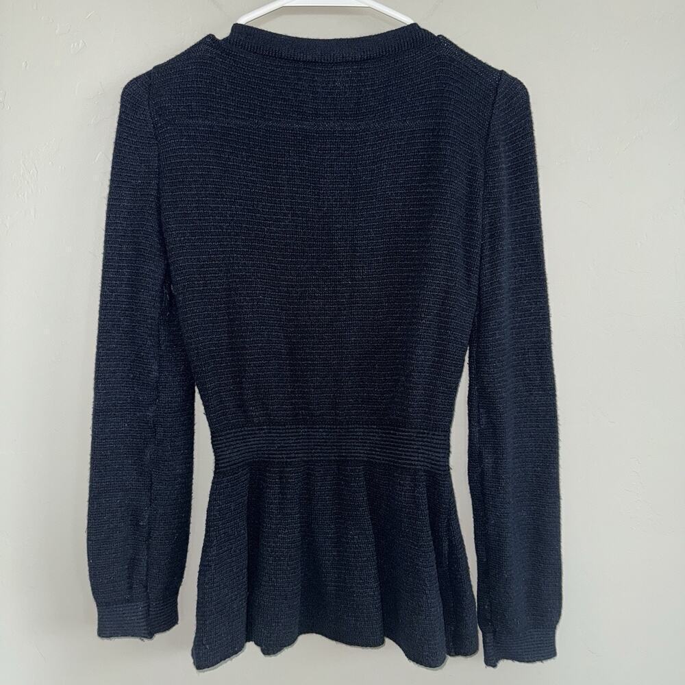 Emporio Armani Women’s Black Sweater Size 40 Peplum Long Sleeve - Picture 4 of 8